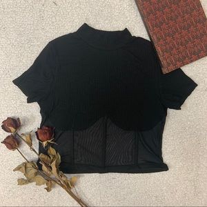 Corset Sheer Crop Top